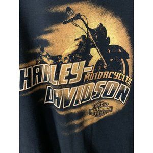 Harley Davidson‎ Gerencer’s Men's T-Shirt Elkhart IN Orange Black Sz XL 2005